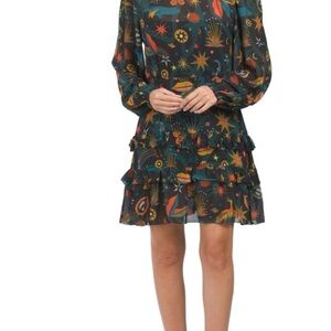 green emerald velvet dress Blue Beauty Bouquet Long Sleeve Maxi Dress – FARM Rio
